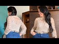 Blusa a crochet en punto pirámide 💐 Especial para hacer todas las tallas