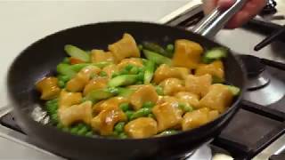 Homemade sweet potato and ricotta gnocchi with peas and asparagus recipe