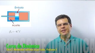 Movimiento rectilíneo de partículas. Problema 3. Curso de Dinámica - Clase 3