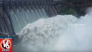 Srisailam \u0026 Jurala Projects Water Level Increase With Heavy Inflow | V6 News