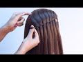 very easy & quick waterfall hairstyle for open hair