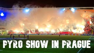 Slavia Prague vs. Feyenoord Rotterdam 25.11.2021 pyro show utras (Prag/Slavio Praha/Praag)