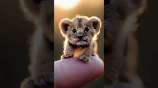 Mini Lion ,Oh my goodness!🙊 Check this out!🧐 The tiniest lion you can imagine🐘