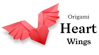 How to make a Paper Heart with Wings - Origami Winged Heart
