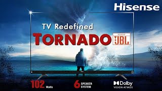 Hisense TORNADO tv 55inch 4k uhd DOLBY VISION +DOLBY ATMOS{102 WATT}