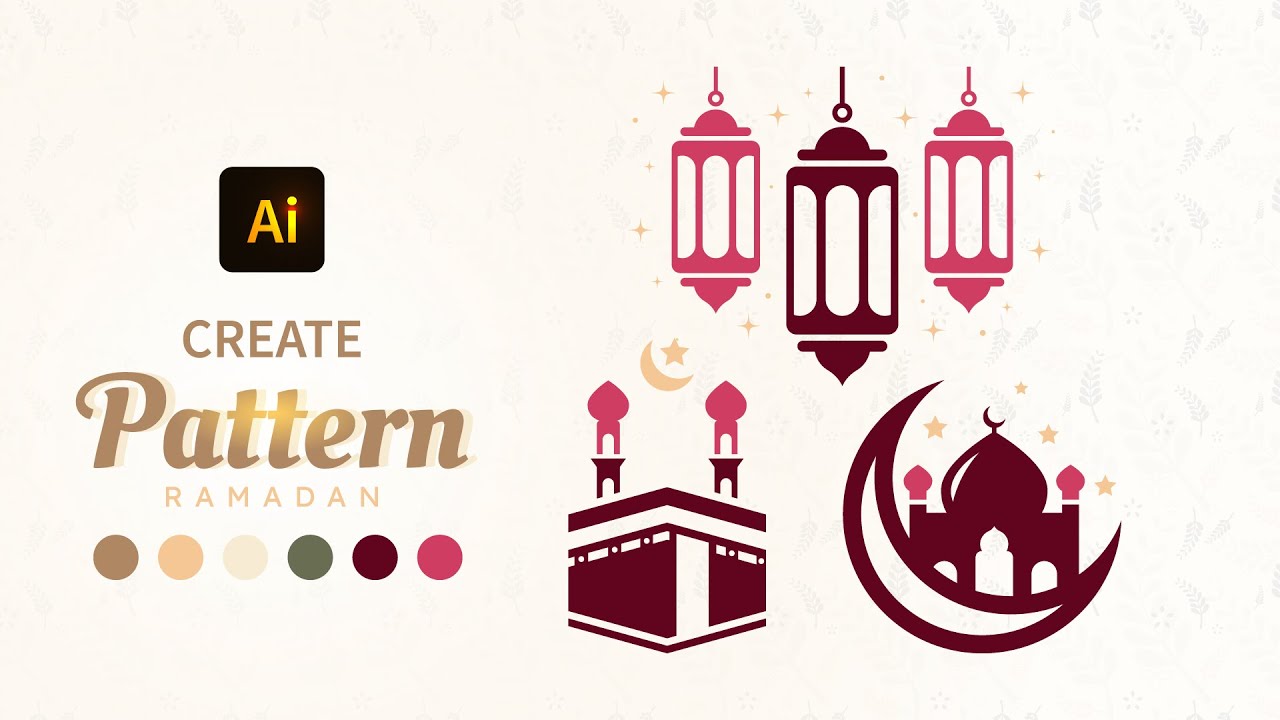 Easy Way To Create Pattern Ramadan Illustrator Tutorial Youtube