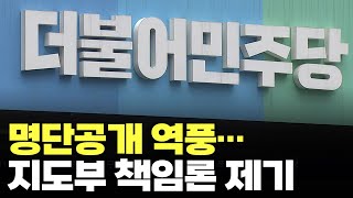 명단 공개 역풍에 발 빼는 野…당내 '지도부 책임론'