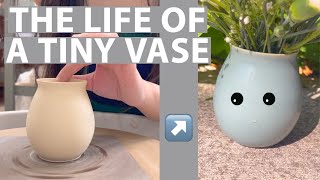 Entire Pottery Process ASMR @ Community Art Studio: Throwing, trimming, glazing a porcelain vase