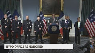 NYPD officers honored for stopping machete-wielding assailant