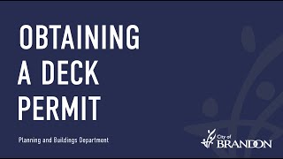 Obtaining a Deck Permit