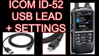 ICOM ID-52 USB Settings - Lead Type USB-B