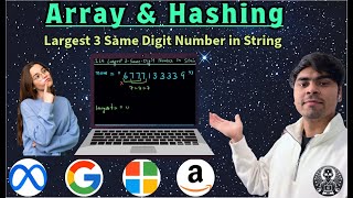 LeetCode 2264 | Largest 3-Same-Digit Number in String | Python One-Pass Scan | AlgoYogi
