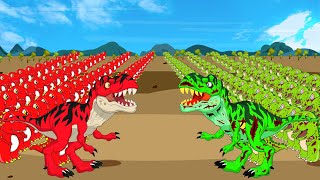 100 T- REX vs 100 T- REX ZOMBIE: Dinosaurs Fighting Jurassic World Evolution | Dinosaur Battle Video