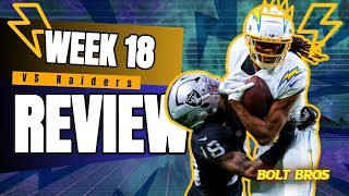 Chargers Dominate Raiders in 34-20 Victory - Full Game Recap | NFL Week 18 Highlights 2025 BOLT BROS