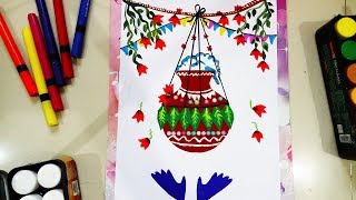 Dahi Handi Drawing Drawing On Janmashtami Easy