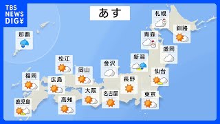 明日の天気・気温・降水確率・週間天気【12月8日 夕方 天気予報】｜TBS NEWS DIG