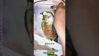 クレヨンでウロコインコ描いたよ。#shorts #art #oilpastel #greencheekedconure #ウロコインコ #drawing