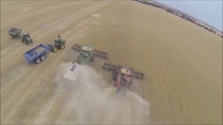 Case IH 7240 Demo vs John Deere S680 Beverley From Drone 1080p HD