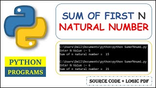 Python Program to Find Sum of First n Natural Numbers | While Loop