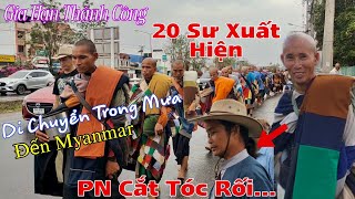 Nóng..PN Cắt Tóc..Thầy Minh Tuệ Gia Hạn Thành Công 20 Sư Xuất Hiện Di Chuyển Trong Mưa