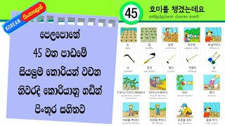 Eps Topik Book Lesson 45 Korean Vocabulary in Sinhala: Learn Korean Words for Beginners කොරියන් වචන