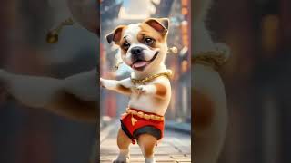 Cute Motor Dancing Dog in Nezha Costume #dancingdog #dancingpet #nezha #catshorts  #puppy