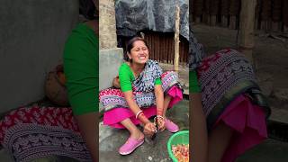 নিশিতা বাবার বাড়িতে এসে খাসির মাংস কাটছে 😍😆 #shorts #minivlog