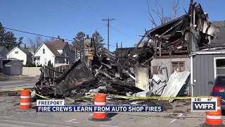 Freeport fire crews learn from challenging auto shop fires