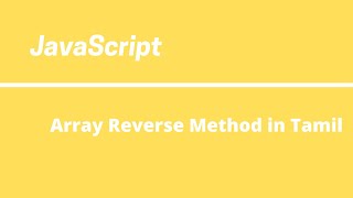 JavaScript Array Reverse in Tamil