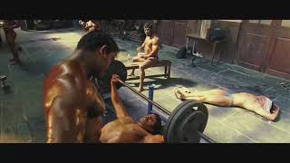 Vikram gym  fight  scene with body builders