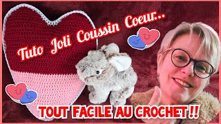 Tuto Crochet Coussin Coeur tout Facile!!