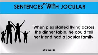 Jocular - Improve English  - Meaning and 5 sentences  -  GRE / CAT / GMAT word  - SSC Words