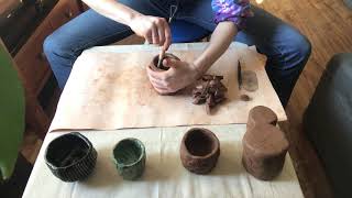 Carving a Ceramic Kurinuki Cup