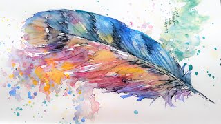 Whimsical Watercolor Feather Tutorial