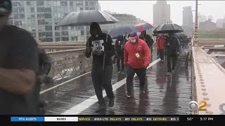 25th Anniversary Of Million Man March Marked With March Over Brooklyn Bridge