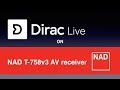 Dirac Live room correction on the NAD T758v3 AV-receiver