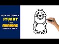 How to draw a Minions Stuart Step by step - Minions Stuart Easy Drawing for children