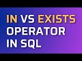 DIFFERENCE BETWEEN IN AND EXISTS OPERATOR IN SQL || SQL INTERVIEW QUESTIONS || MASTER IN SQL
