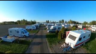 SF Caravan Alatalo ilmasta. SF- Caravan Alatalo with drone, on a summer evening.