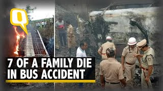 Kalaburagi Bus Accident | 7 Members of a Family Die as Bus Collides With Truck, Catches Fire