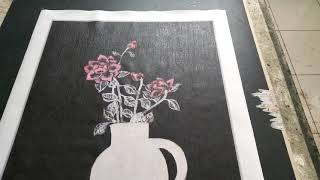 常玉畫作-薔薇花束，sanyu-roses in a white pitcher.