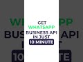 Get WhatsApp Business API in 10 Minutes — No Setup Fee!   #authkey #whatsappmarketing