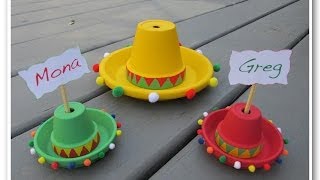 DIY Cinco De Mayo Candy Filled Sombreros Placecards and Centerpiece Table Decor   Make Something Mon