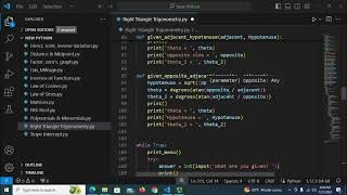 Python Right Triangle Trigonometry