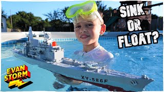 Float or Sink? Military Navy Crusier Toy Boat