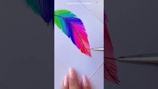 Rainbow Feather Painting #creativeart  #satisfying #painting