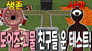 도어즈 피규어 VS  시크 운 테스트..!? 과연 누가 운이 더 안 좋을까.. _ 거북도사 마인크래프트 실험실