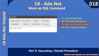 More SqlCommand | Part 3 - Execute Stored Procedure | Ado Net Tutorial #018