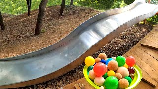 Super Slide Marble Run Race ASMR. Colorful Balls and Marbles