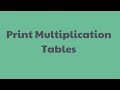 JAVASCRIPT : Print multiplication tables
